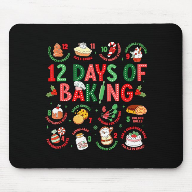 Mousepad 12 Dias De Assar Padeiro Natal Cozinhe Chef Assand (Frente)
