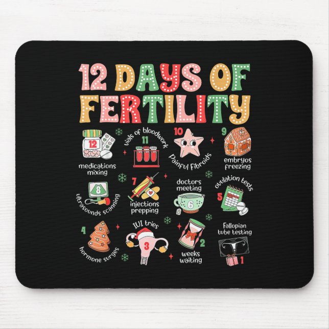 Mousepad 12 Dias De Fertilidade Enfermeira De Ivf Natal Ob  (Frente)