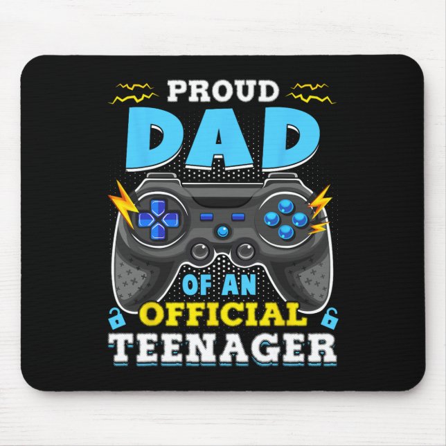 Mousepad 13 Birthday, Pai Orgulhoso Oficial Adolescente Víd (Frente)