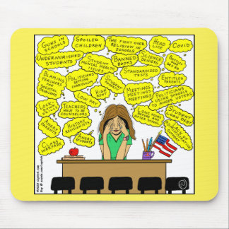 Mousepad 1409 Estresse Do Professor E Cartoon Preocupante