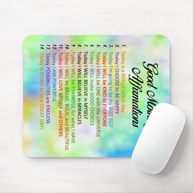 Mousepad 14 Boas Afirmações de Manhã (Com mouse)
