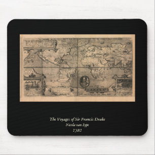 Mousepad 1581 Mapa Mundial Antiquado de Nicola van Sype