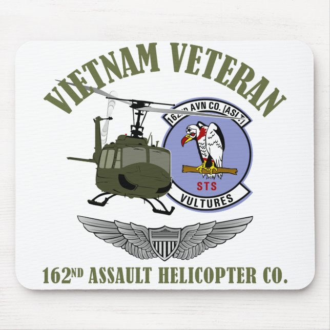 Mousepad 162nd AHC com asas e helicóptero UH-1 (Frente)