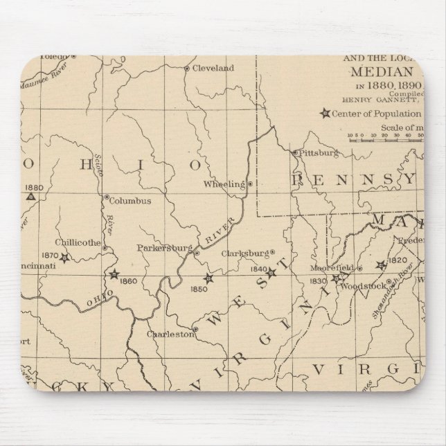 Mousepad 16 Centro da população 17901900 (Frente)