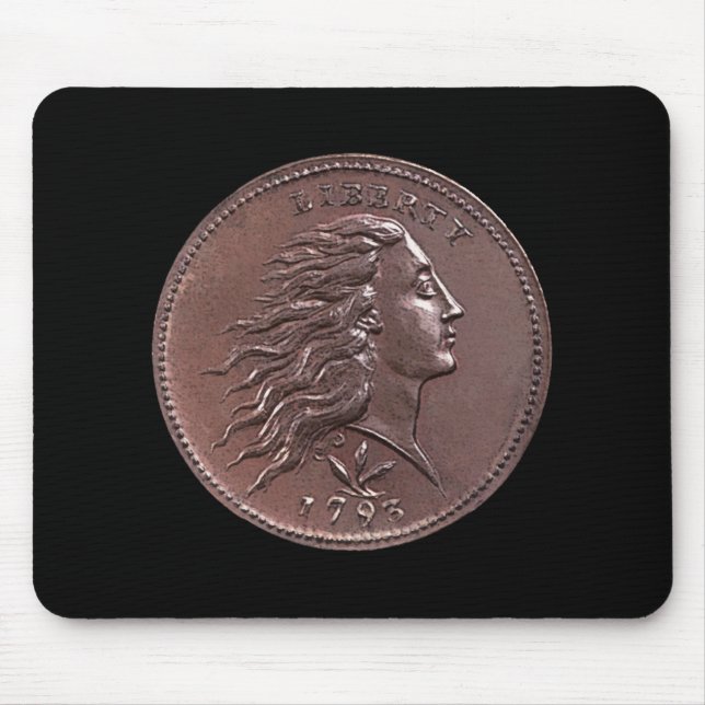 Mousepad 1793 grandes centavos de fluxo do cabelo (Frente)
