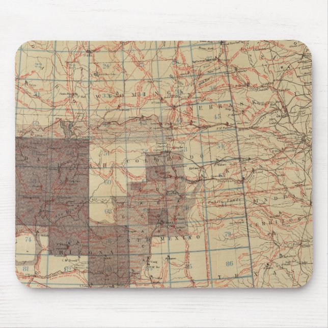 Mousepad 1876 Mapa de progressos dos inquéritos geográficos (Frente)