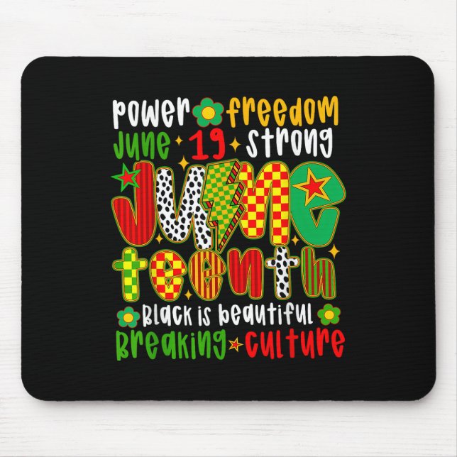 Mousepad 18 de junho de 1865 Dia de Emancipação Retro Afro  (Frente)