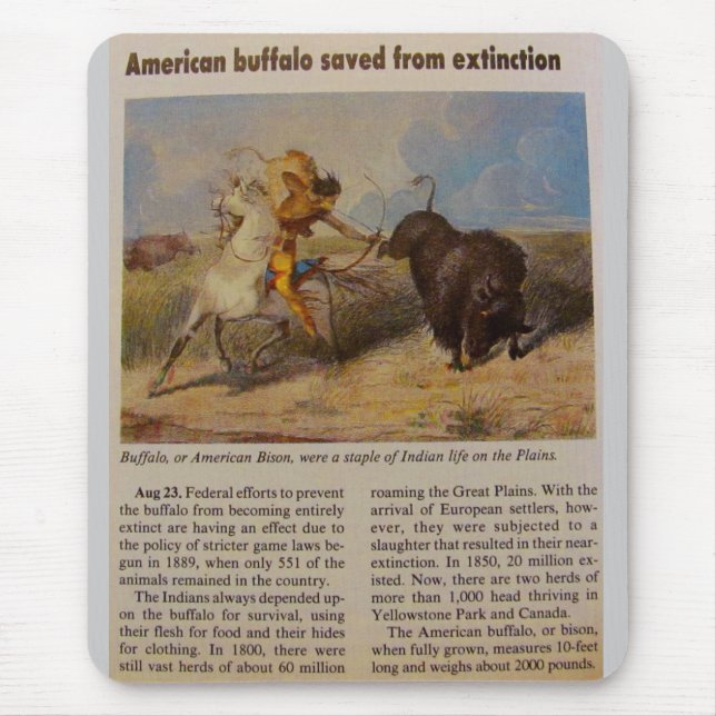 Mousepad 1902 Búfalo Americano Salvo da Extinção (Frente)