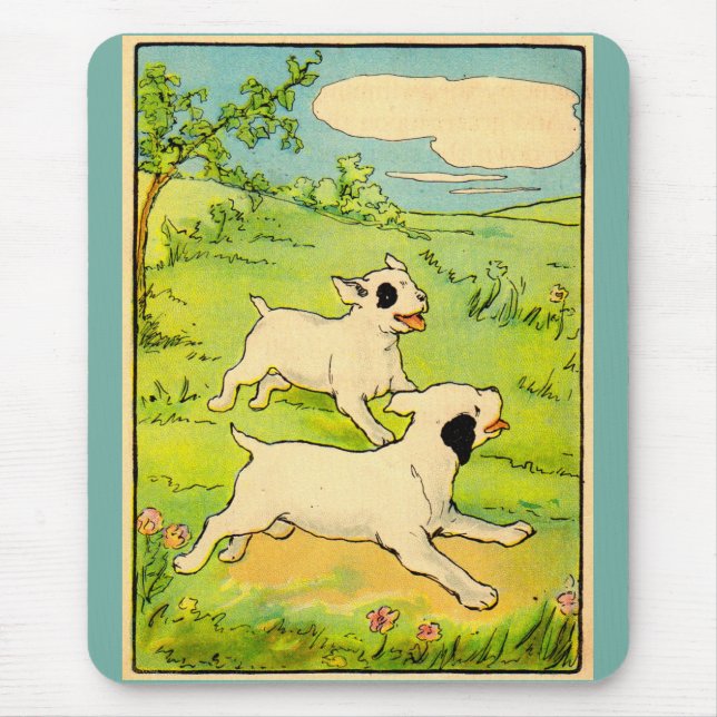 Mousepad 1914 dois cães correndo (Frente)