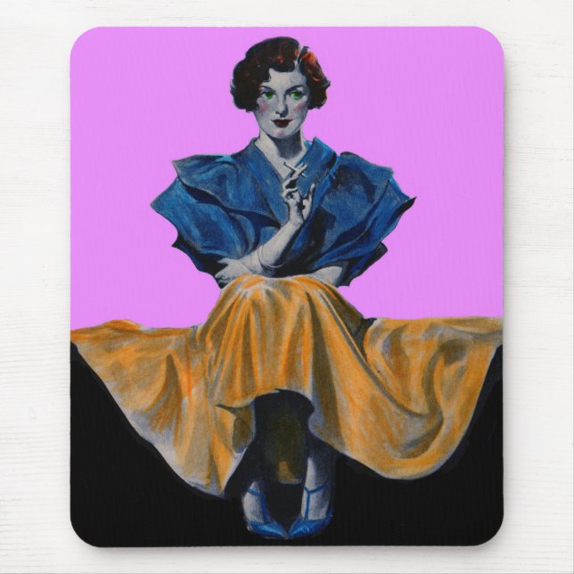 Mousepad 1934 senhoras bonito que apreciam um Chesterfield (Frente)