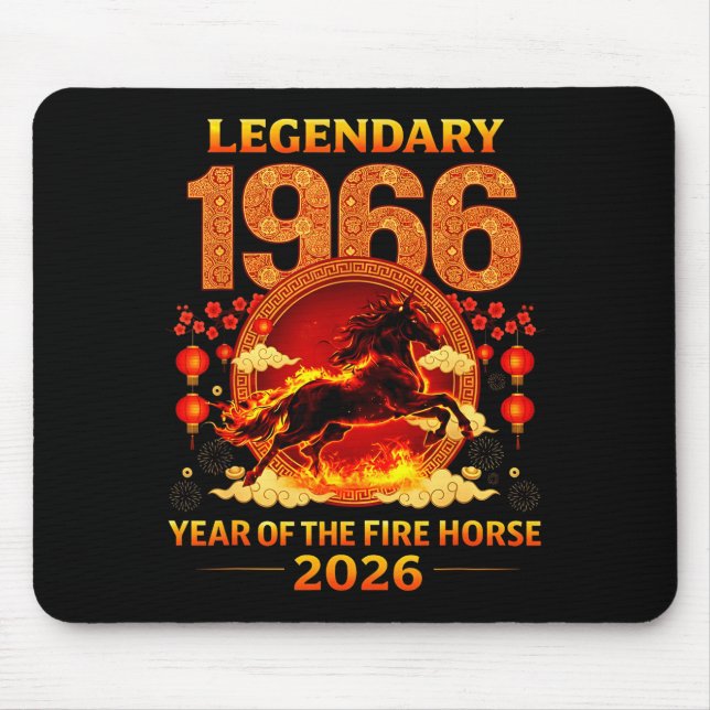 Mousepad 1966 Year Of The Fire Horse 60th Birthday Chinese  (Frente)