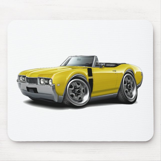 Mousepad 1968 Convertible Amarelo-Preto dos velhos 442 (Frente)
