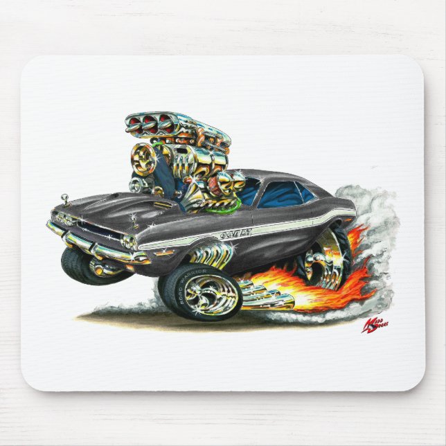 Mousepad 1970-72 carro do preto do desafiador de Dodge (Frente)