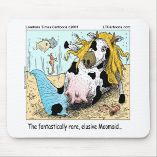 Mousepad 1/2 Vaca 1/2 Sereia Moomaid Divertido