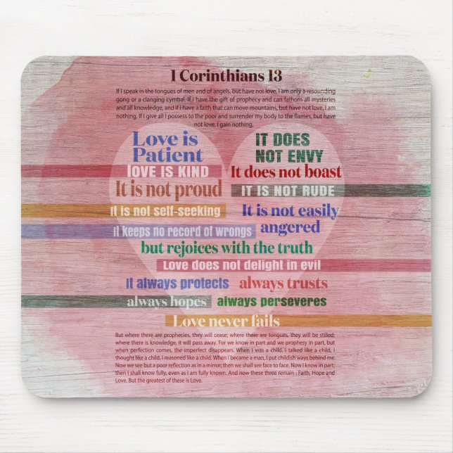 Mousepad 1 Corinthians 13 - Amor (Frente)