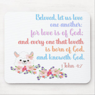 Mousepad 1John4:7 Bíblia Verso