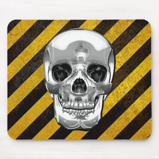 Mousepad [200] Crânio humano prateado (Frente)