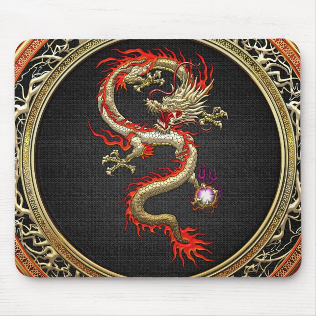 Mousepad [200] Dragão chinês Ouro Fucanglong (Frente)