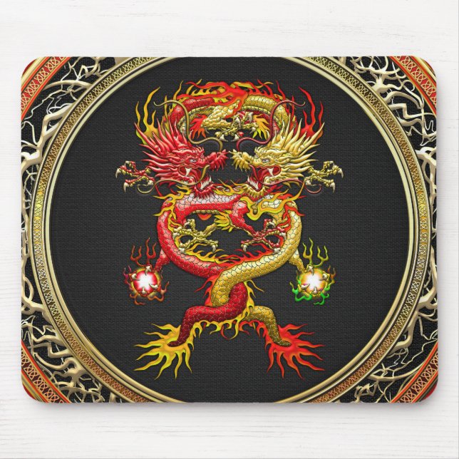 Mousepad [200] Dragões vermelhos e amarelos (Frente)