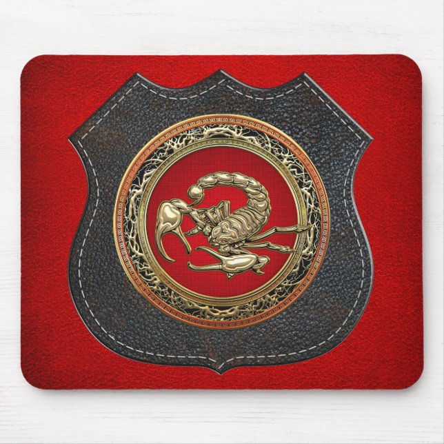 Mousepad [200] Escorpião de Ouro Sagrado em Vermelho (Frente)