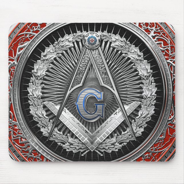 Mousepad [200] Master Mason - Silver Square & Compass (Frente)