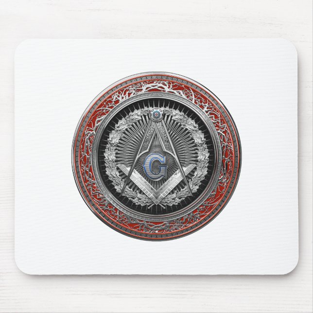 Mousepad [200] Master Mason - Silver Square & Compass (Frente)