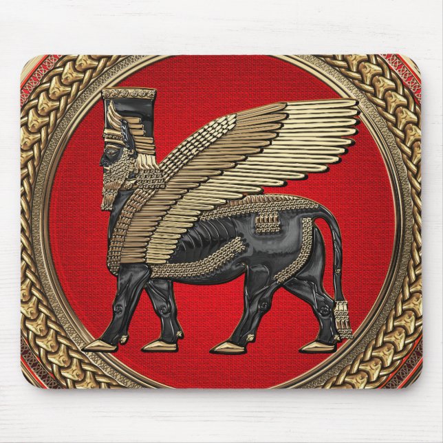 Mousepad [200] Touro Assírio: Lamaçu Dourado e Negro (Frente)