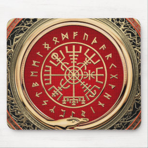 Mousepad [200] Vegvisir - Viking Dourado Magic Runic Compas