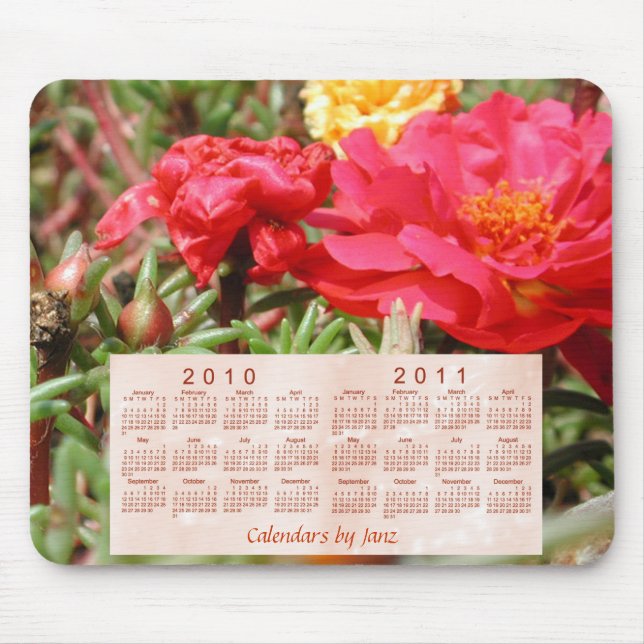 Mousepad 2010-2011 calendários florais (Frente)
