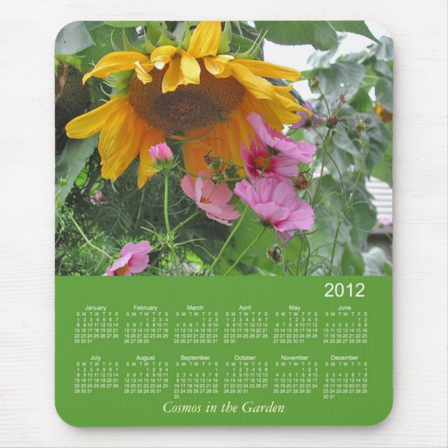 Mousepad 2012 calendários florais (Frente)