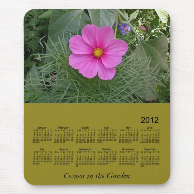 Mousepad 2012 calendários florais (Frente)