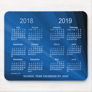 Mousepad 2018-2019 calendário azul do ano escolar do fã p