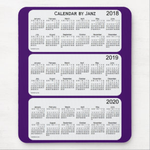 Mousepad 2018-2020 Calendário roxo de Janz