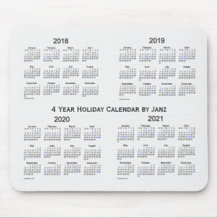 Mousepad 2018-2021 calendário branco do feriado do fumo po