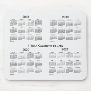 Mousepad 2018-2021 fumo branco calendário de 4 anos por