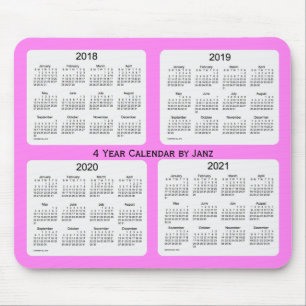 Mousepad 2018-2021 violeta calendário de 4 anos por Janz