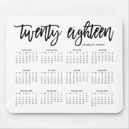 Mousepad 2018 tipografia moderna do calendário |