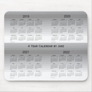 Mousepad 2019-2022 a cinza protege o calendário de 4 anos