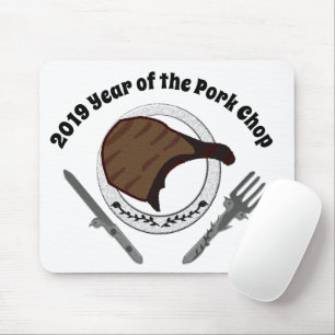 Mousepad 2019 anos da costeleta de carne de porco
