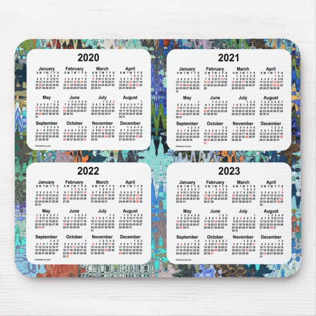 Mousepad 2020-2023 calendário do feriado da edredão louca (Frente)