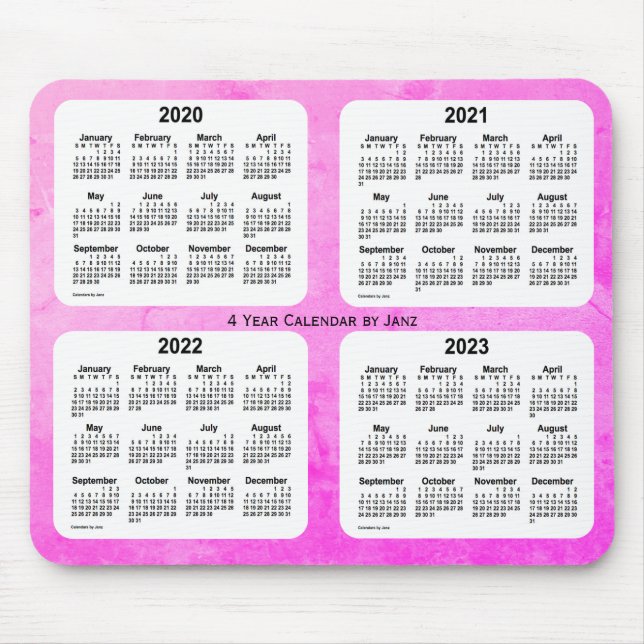 Mousepad 2020-2023 Violet 4 Year Calendar de Janz Faded (Frente)