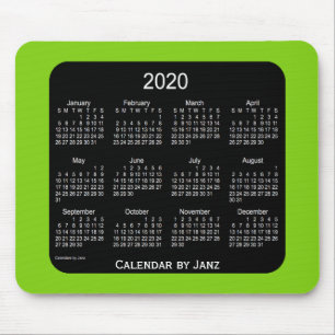 Mousepad 2020 Calendário Verde Neon Yellow de Janz Mousepa