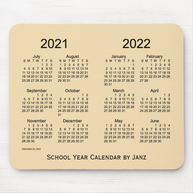 Mousepad 2021-2022 Calendário do Ano Escolar de Trigo por J (Frente)