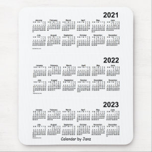 Mousepad 2021-2023 branco calendário de 3 anos por Janz