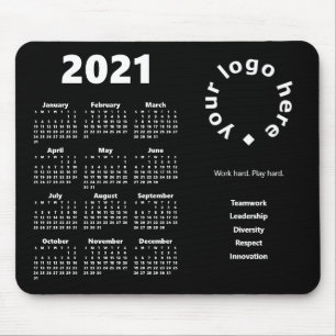Mousepad 2021 Calendar Company Values Logan Logo Black