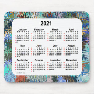 Mousepad 2021 Crazy Quilt 52 Weeks Calendar de Janz
