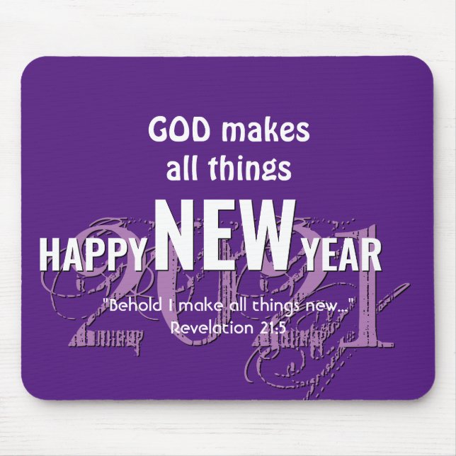 Mousepad 2021 | FELIZ ANO NOVO | Cristão | RÚPULO (Frente)