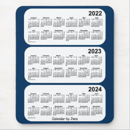 Mousepad 2022-2024 Caixa de Polícia Calendário Azul de 3 An