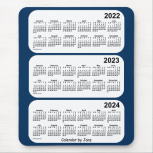 Mousepad 2022-2024 Caixa de Polícia Calendário Azul de 3 An