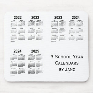 Mousepad 2022-2025 calendários do ano escolar do branco 3